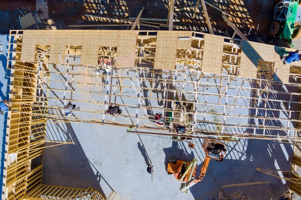 Aerial View of Construction Site in Progress